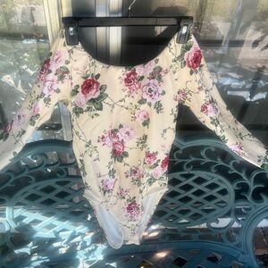 Antonio Melani NWOT NEVER WORN one-piece Floral long sleeve swimsuit